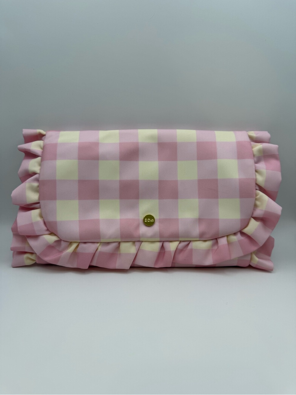 Stoney Clover Pink Gingham Ruffle Jewelry Case - Picture 2 of 5